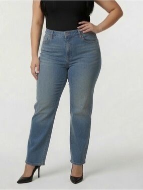 Signature by Levi Strauss Totally Shaping Straight Leg Jeans 20L Blue Denim